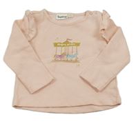 Světlerůžová mikina s kolotočem a volánky impidimpi