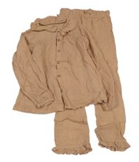 2set- Pudrová mušelínová halenka s volánky + kalhoty M&S