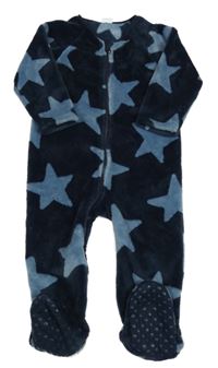 Tmavomodrá plyšová kombinéza s modrými hvězdičkami Next