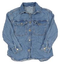 Modrá riflová košilová bunda ZARA