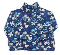 Tmavomodrá fleecová mikina s kytičkami a motýlky M&S