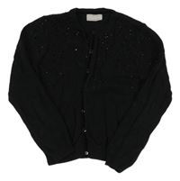 Černý propínací crop svetr s kamínky Matalan