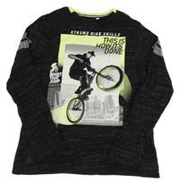 Černé melírované triko s kolem C&A