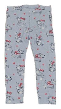 Světlemodré legíny s pejsky a srdíčky so cute