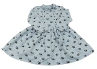 Světlemodré riflové šaty s ovečkami a límečkem F&F