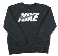 Černošedá melírovaná teplá mikina s logem Nike