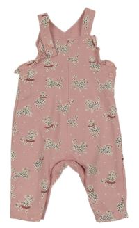 Růžové laclové tepláky s kočičkami a volánky Peacocks