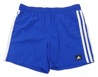 Safírovo-bílé šusťákové funkční kraťasy Adidas