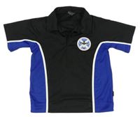 Černo-modré sportovní polo tričko s potiskem Falcon 