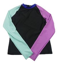 Černo-růžovo-tyrkysové UV triko H&M