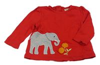 Červené triko se slonem Frugi
