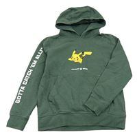 Khaki mikina s Pikachu a kapucí Next