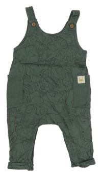 Tmavozelené laclové tepláky se zvířaty Nutmeg