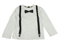 Bílé triko s kšandami a motýlkem zn. H&M