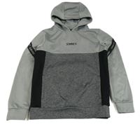 Šedo-tmavošedá sportovní mikina s logem a kapucí Sonneti