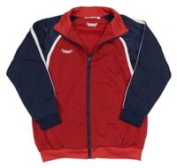 Tmavočerveno-tmavomodrá sportovní propínací mikina