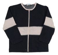 Tmavomodro-růžová riflovo/bavlněná bunda