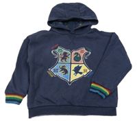 Tmavomodrá mikina s erby a kapucí - Harry Potter Primark