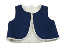 Tmavomodrá semišová zateplená vesta Tex