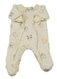 Krémový zateplený overal se zvířaty Next