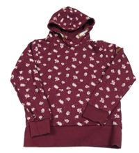 Vínová květovaná mikina s kapucí Yigga