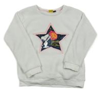 Bílá chlupatá mikina se Snoopym a hvězdou