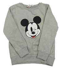 Šedá melírovaná mikina s Mickeym Disney