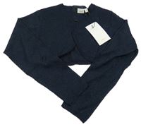 Nové - Tmavomodré třpytivé lehké svetrové bolerko Name it