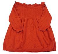 Červené svetrové šaty s volánky Matalan