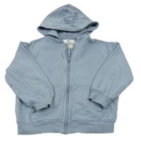 Modrošedá propínací mikina s kapucí M&S