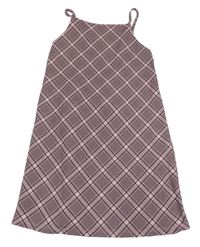 Růžovo-černo-bílé kostkované šaty Primark