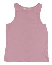 Růžový žebrovaný crop top H&M