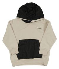 Béžovo-černá mikina s šusťákem a kapucí Bekkin