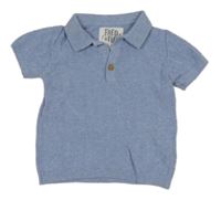 Světlemodré vzorované pletené polo tričko F&F