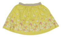 Žlutá bavlněná sukně s motýly Kids