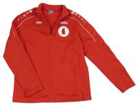 Červená sportovní propínací mikina s potiskem Jako