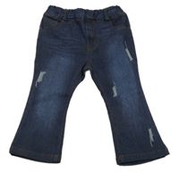 Tmavomodré flare džegíny s prošoupáním Shein