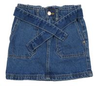 Modrá riflová sukně s páskem Denim Co.