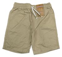 Nové - Béžové plátěné jogger kraťasy F&F
