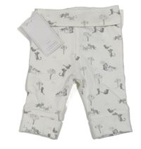 Nové - Bílé lehké tepláky se zvířaty Mothercare