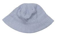 Bílo-modrý pruhovaný plátěný klobouk 