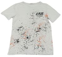 Bílo-oranžové flekaté tričko s nápisem zn. H&M