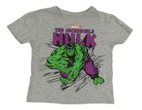 Šedé melírované tričko s HULKEM MARVEL