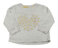 Bílá mikina se srdcem z 3D květů Mothercare