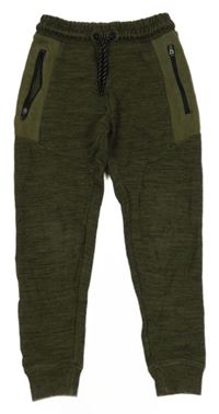 Khaki-černé melírované tepláky George