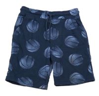 Tmavomodré vzorované teplákové kraťasy Primark