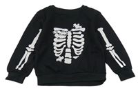 Černá mikina s kostrou Kiki&Koko