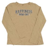 Béžové triko s nápisy kiabi