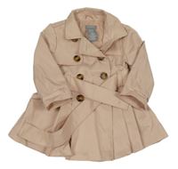 Světlerůžový šusťákový jarní kabátek s páskem 