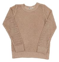 Růžovo-zlatý třpytivý perforovaný lehký svetr H&M